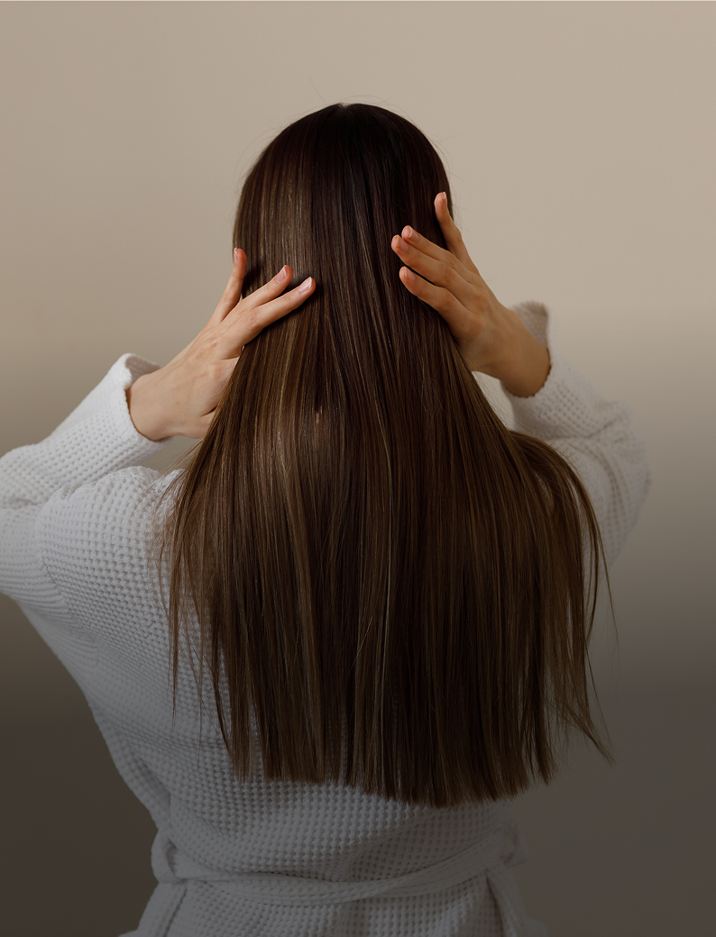 Back view of silky hair